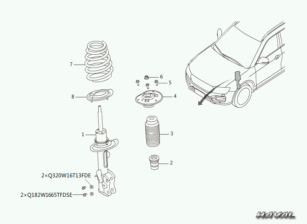 scheme for передний амортизатор