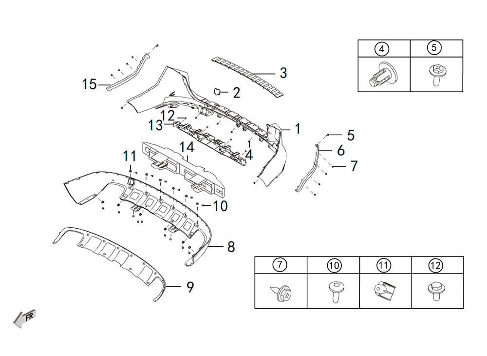 scheme for задний бампер
