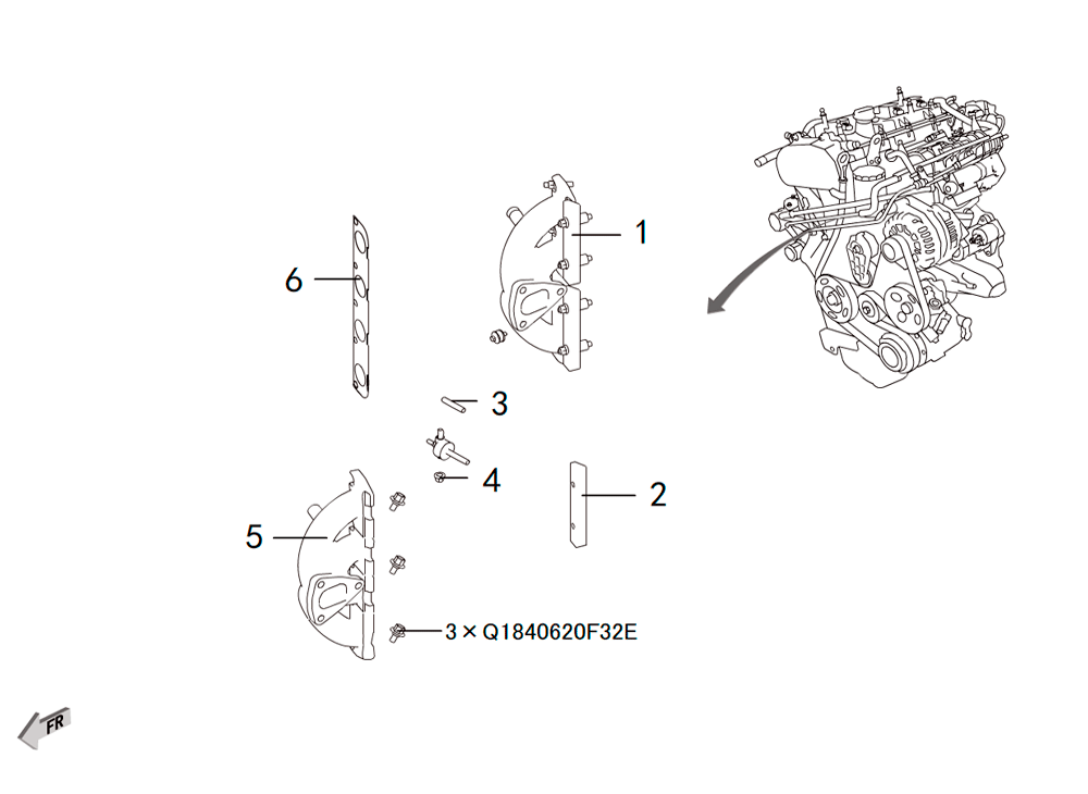 scheme for 4C20 - выпускной коллектор