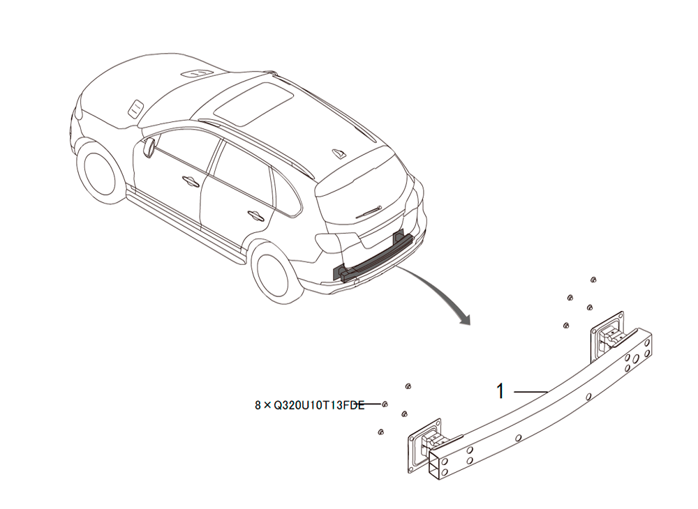 scheme for усилитель заднего бампера