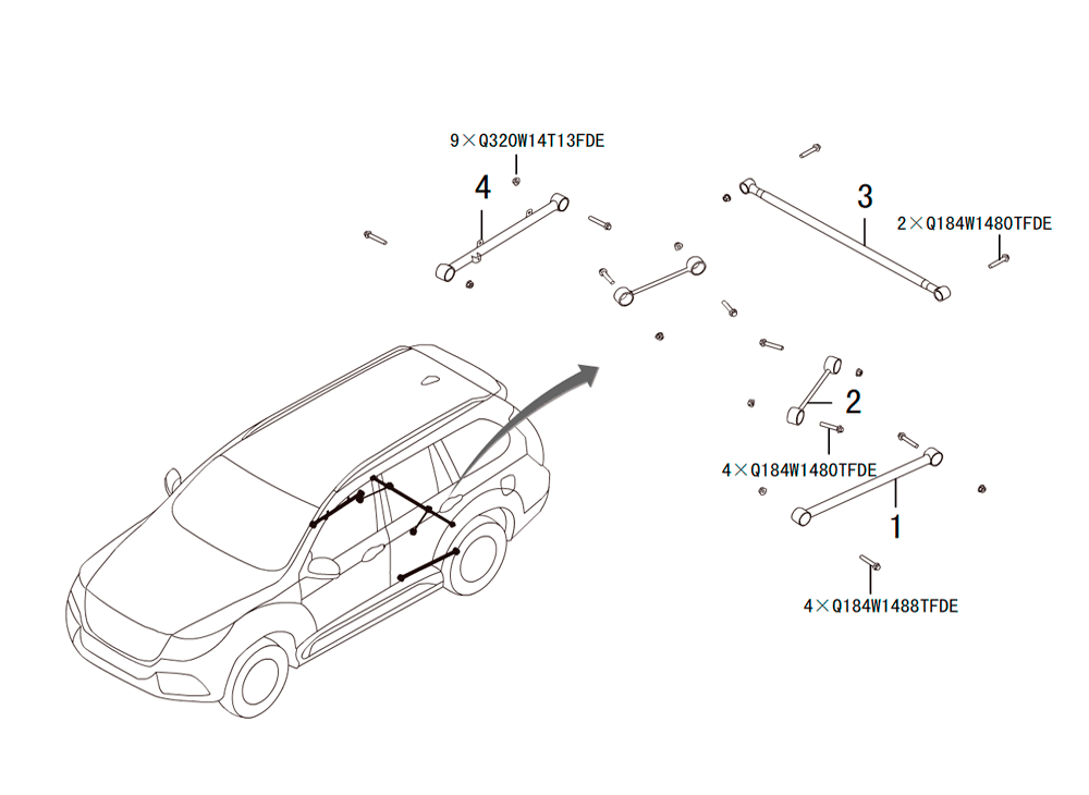 scheme for задние рычаги