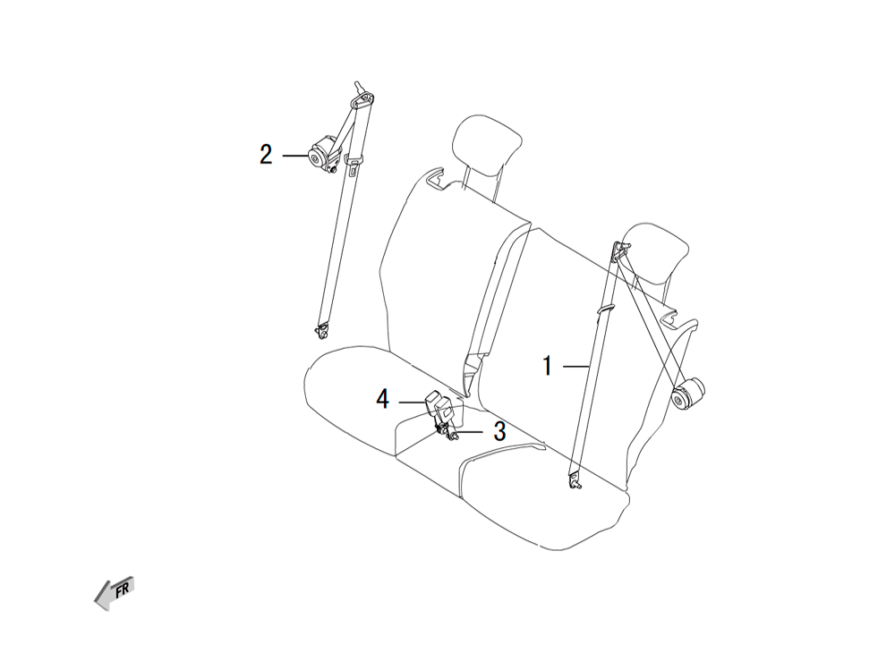 scheme for задние ремни безопасности