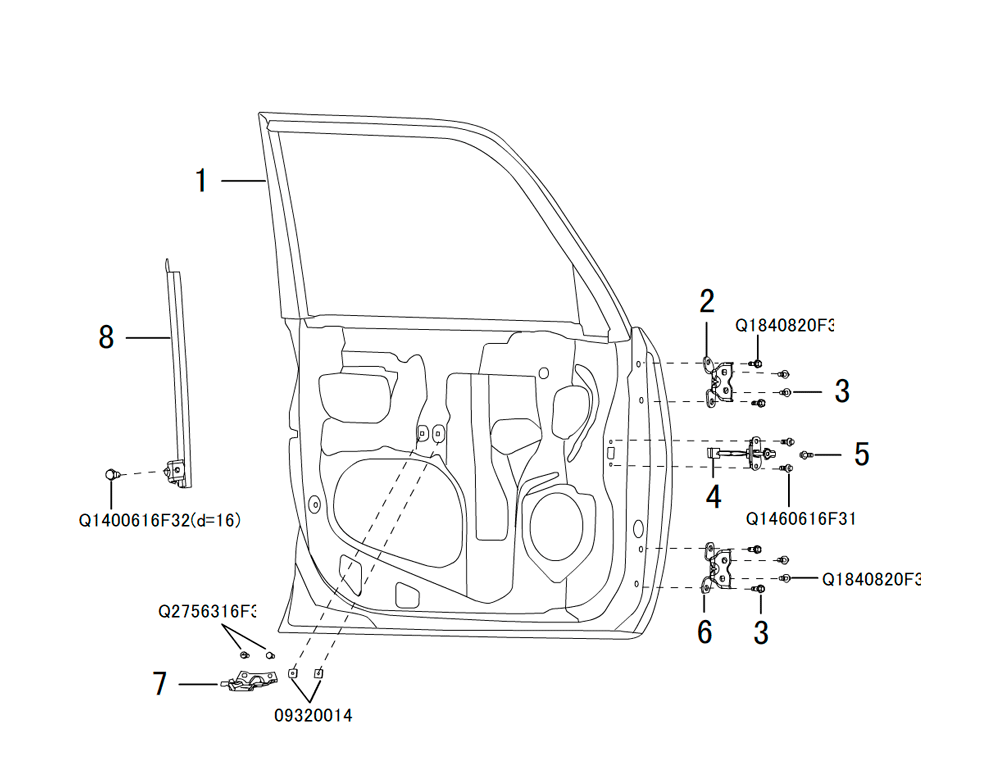 scheme for передние двери