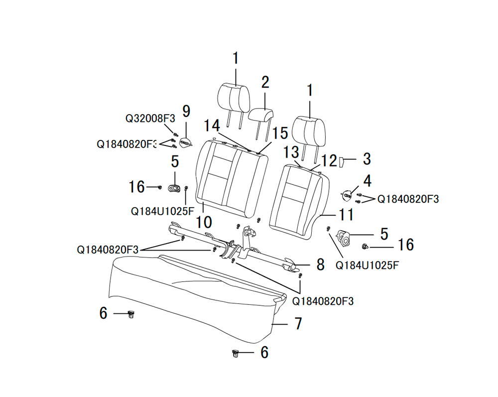 scheme for заднее сидение