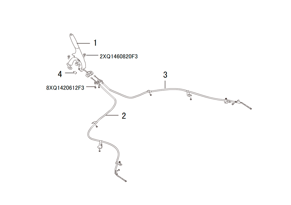 scheme for тросы стояночного тормоза