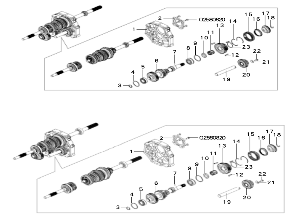 scheme for валы и шестерни кпп