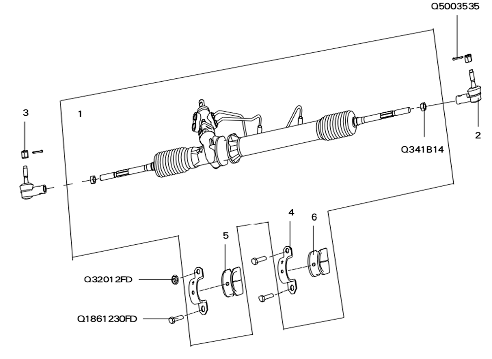 scheme for рейка рулевая