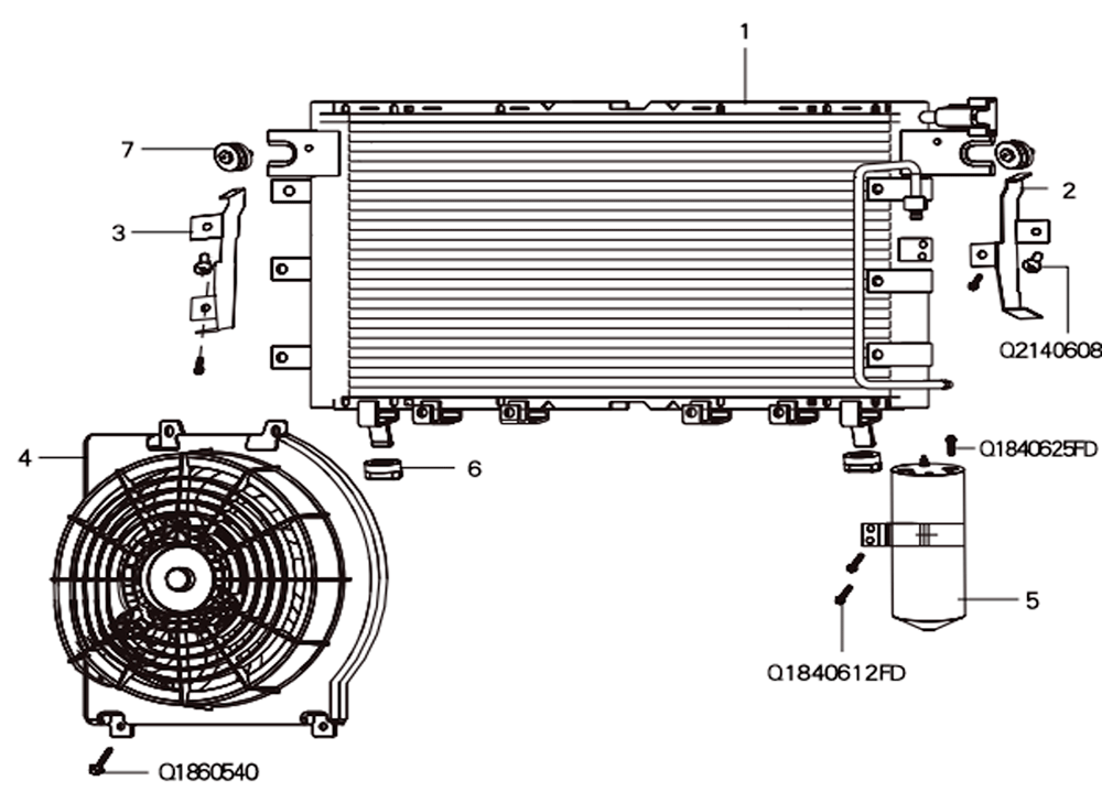 scheme for радиатор кондиционера в сборе