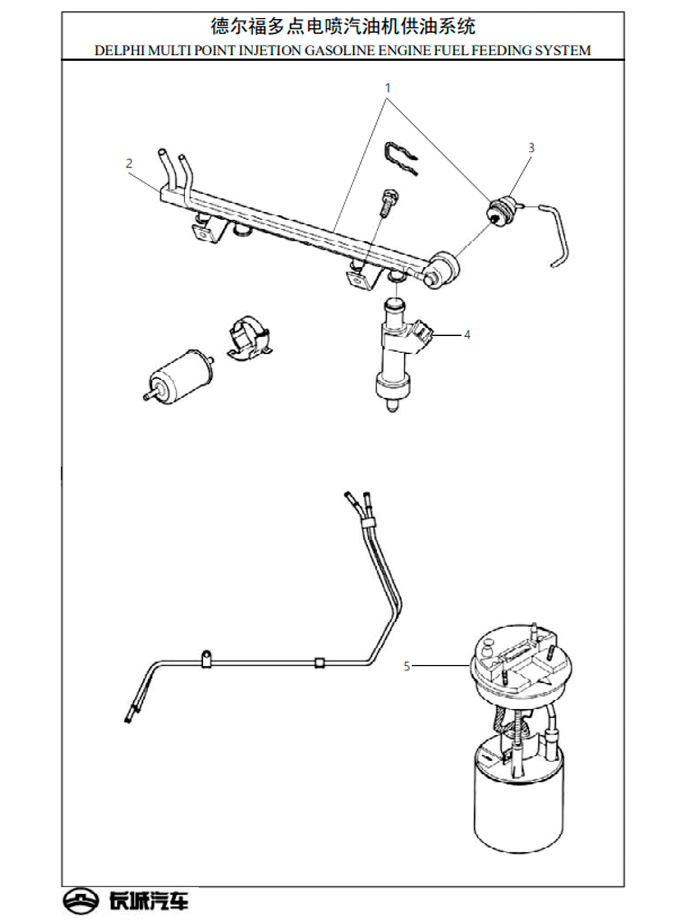 scheme for DELPHI MULTI POINT INJETION GASOLINE ENGINE FUEL FEEDING SYSTEM