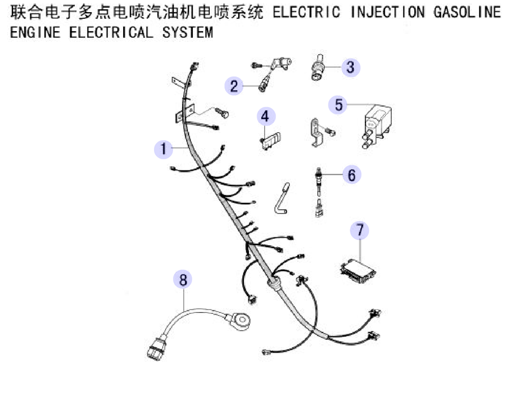 scheme for ELECTRIC INJECTION GASOLINE ENGINE ELECTRICAL SYSTEM