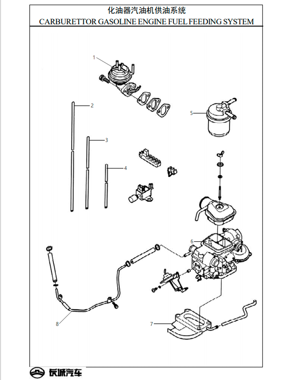scheme for CARBURETTOR GASOLINE ENGINE FUEL FEEDING SYSTEM