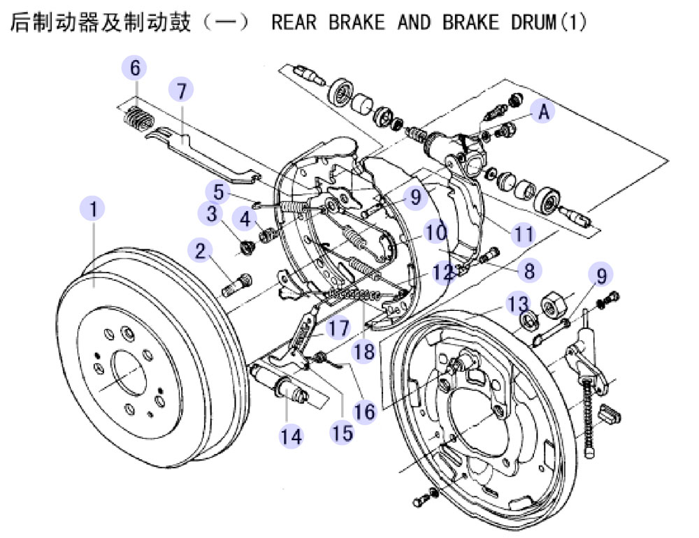 scheme for задний тормозной барабан