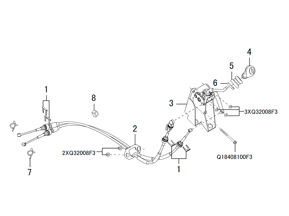 scheme for тросы переключения мех кпп