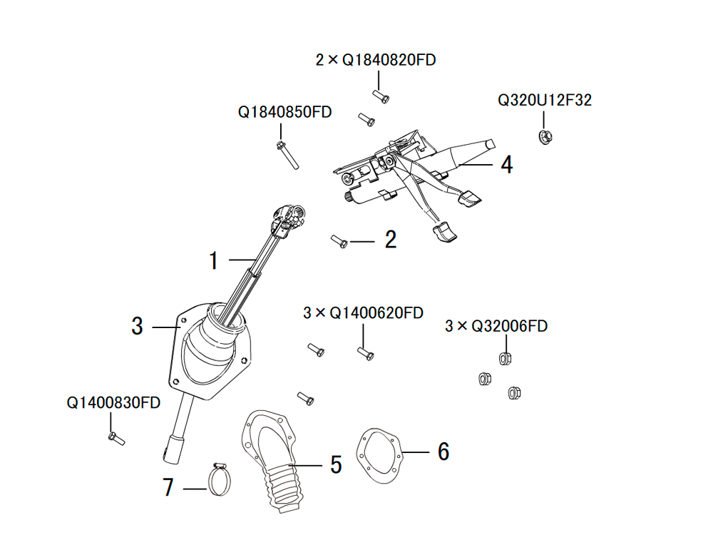 scheme for рулевая колонка