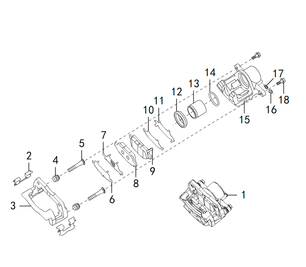 scheme for передний тормозной суппорт