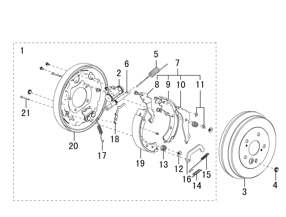 scheme for задний тормозной барабан