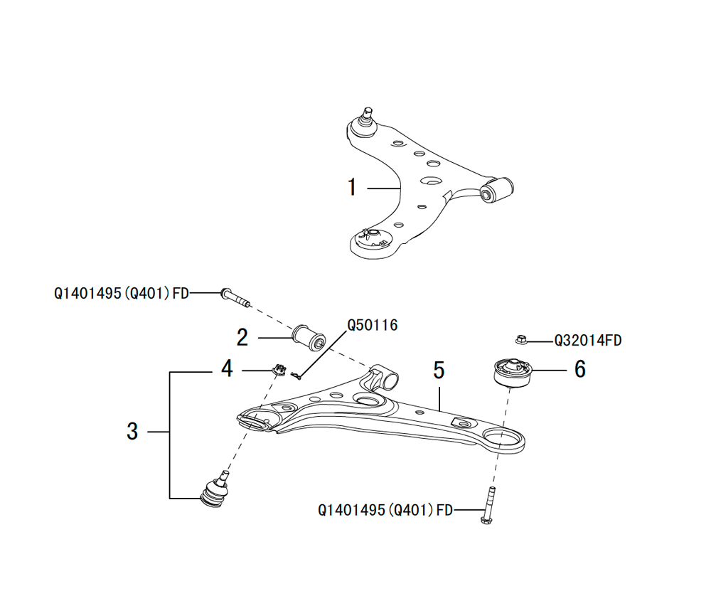 scheme for передний рычаг