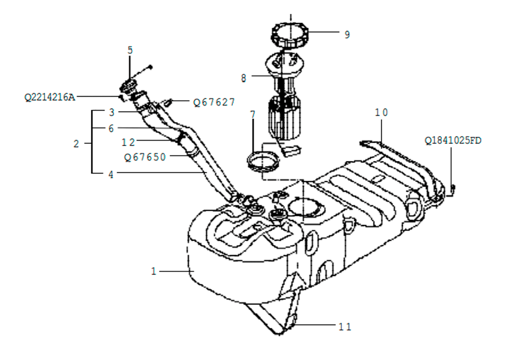 scheme for бак топливный