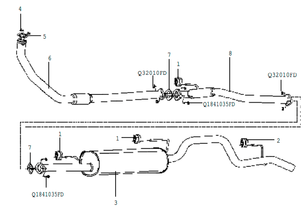 scheme for система выпуска отработавших газов