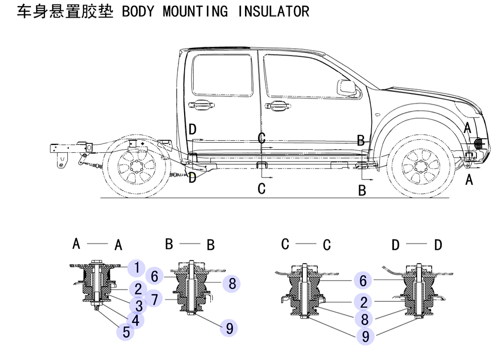 scheme for подушки кузова