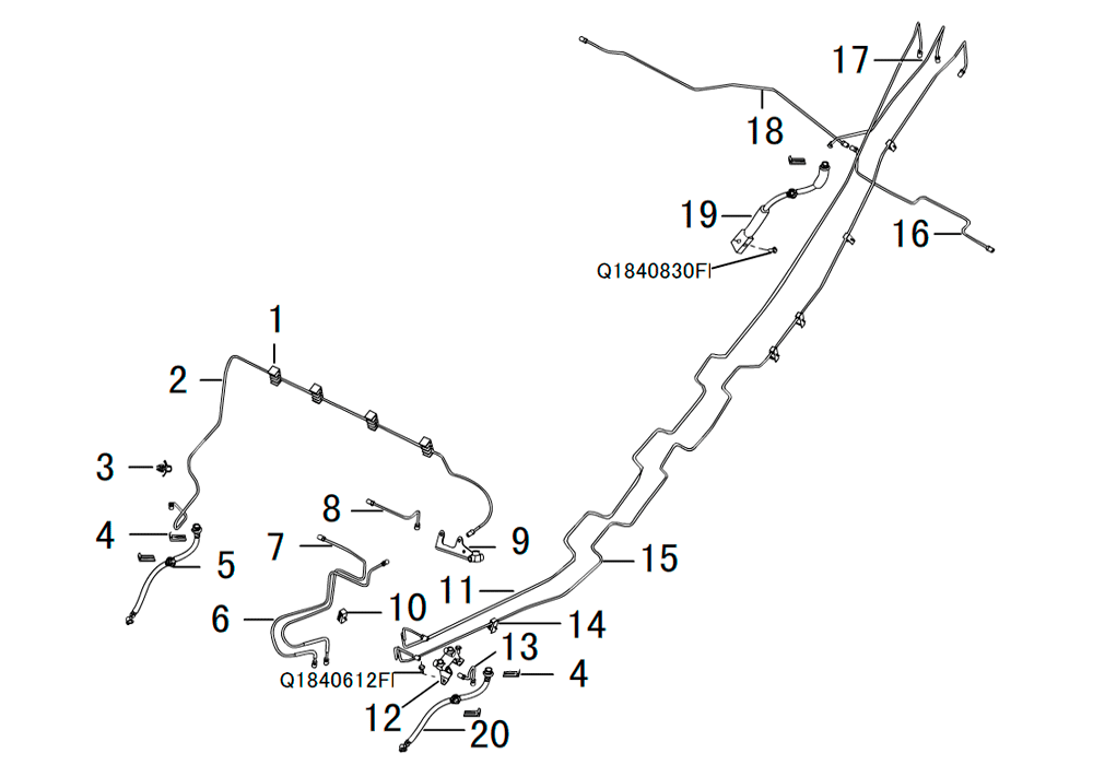 scheme for трубопровод тормозной системы