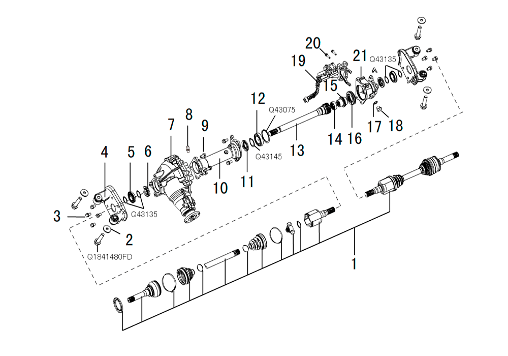 scheme for передний мост 4D20