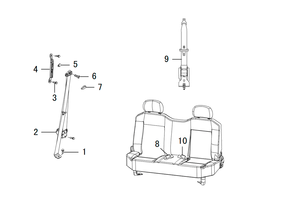 scheme for ремни задние