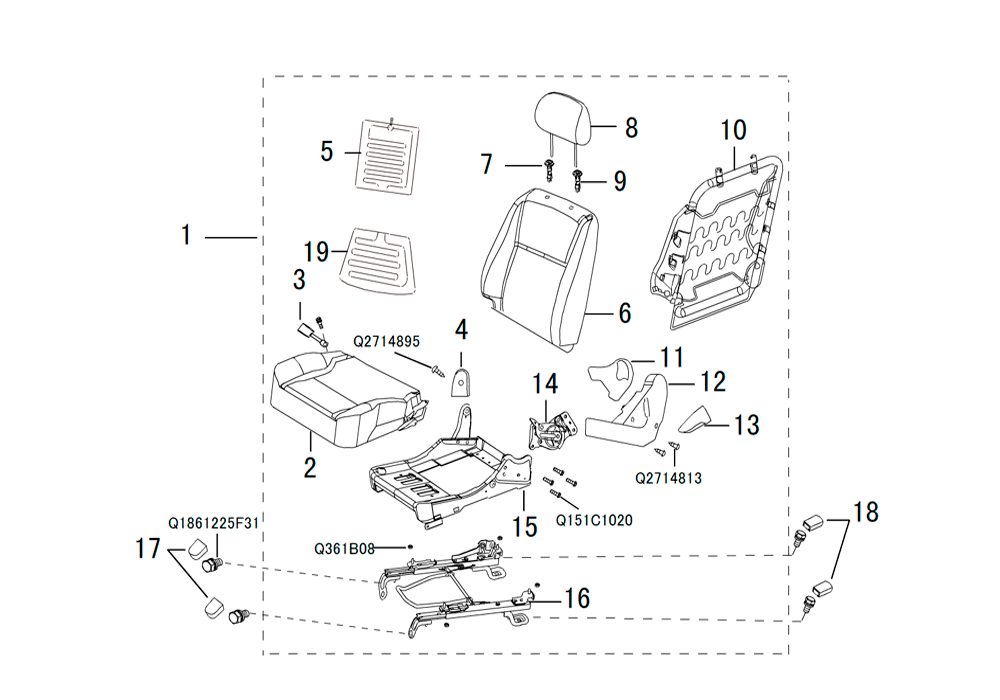 scheme for сиденье водителя