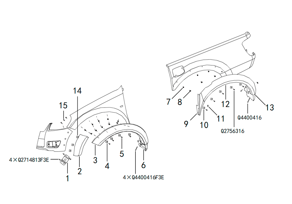 scheme for трим панели колёсных арок