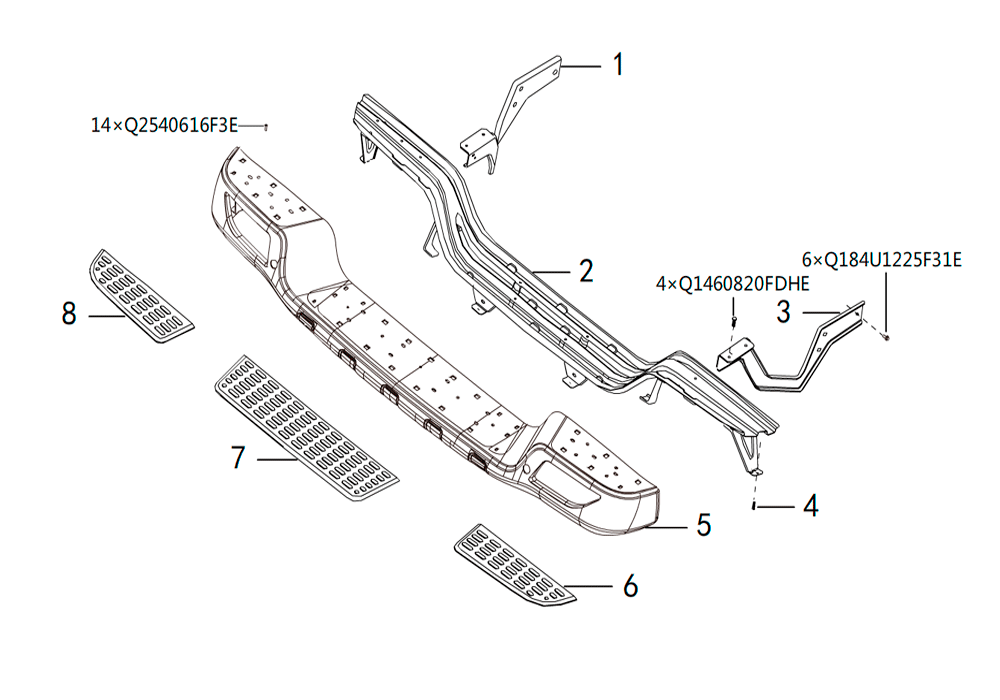 scheme for задний бампер