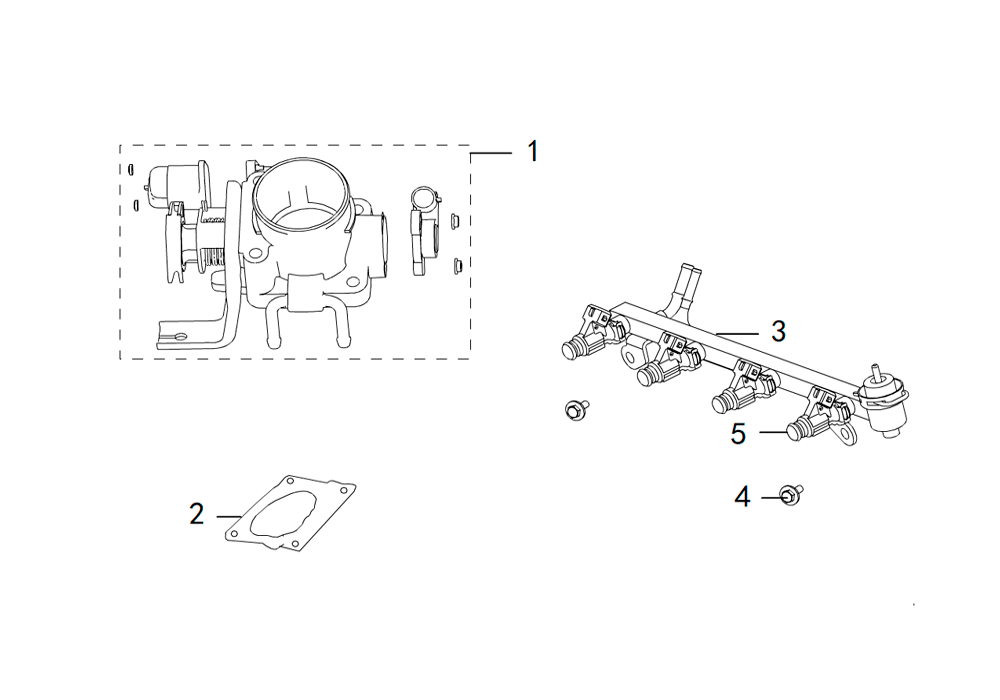 scheme for дроссельная заслонка , топливная рампа