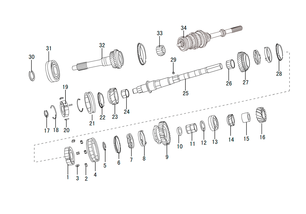 scheme for вторичный вал