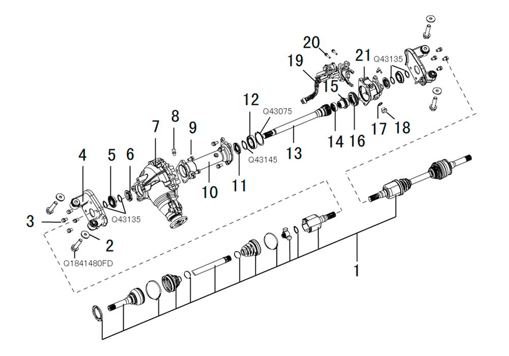 scheme for передний мост