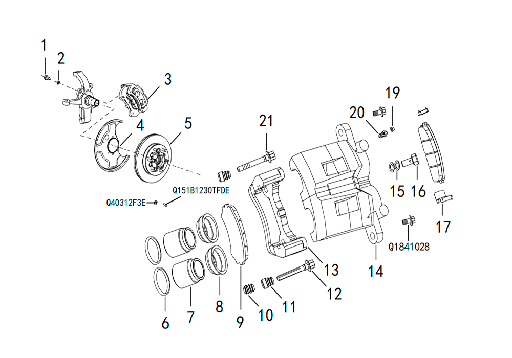 scheme for передний тормозной суппорт