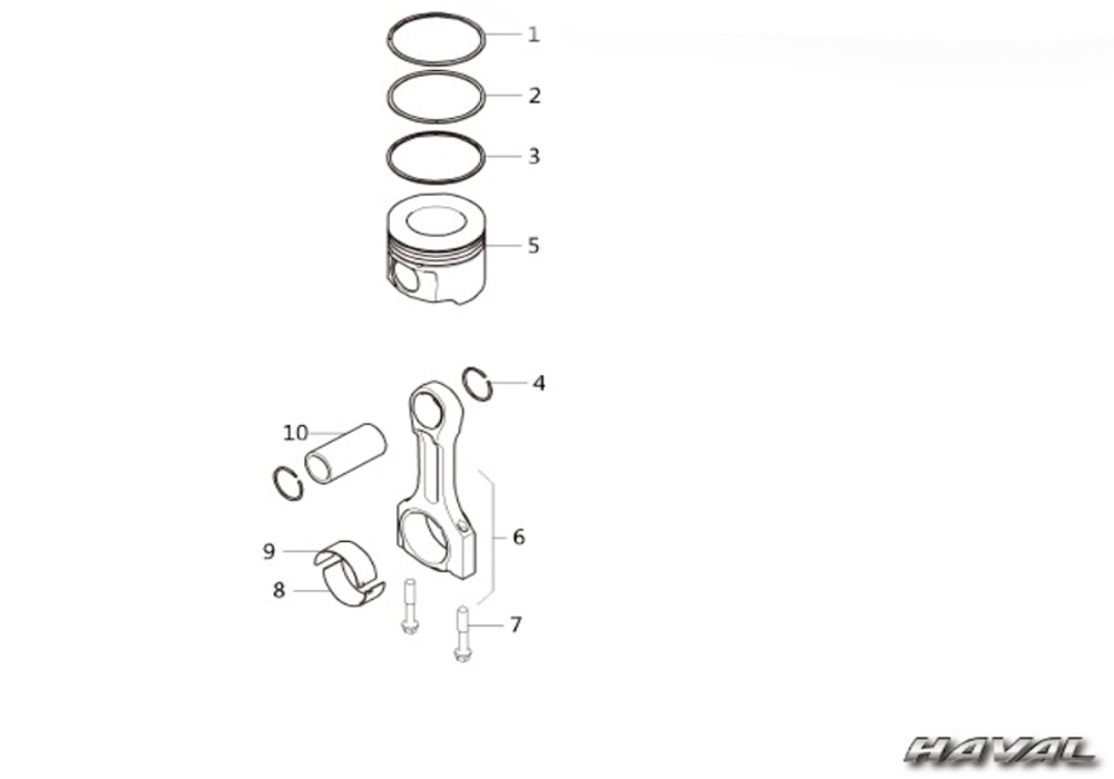 scheme for шатун и поршень