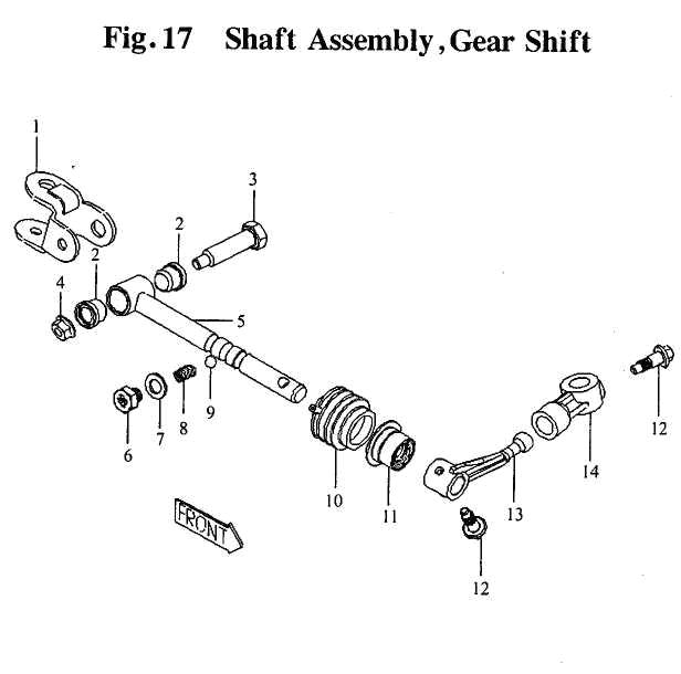 scheme for вал в сборе  переключения передач