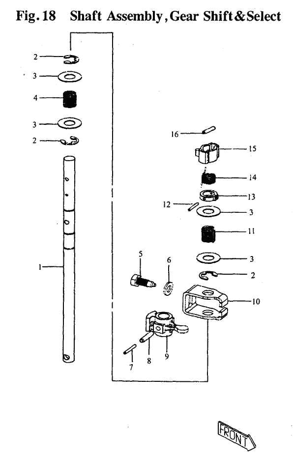 scheme for вал в сборе переключения передач 2