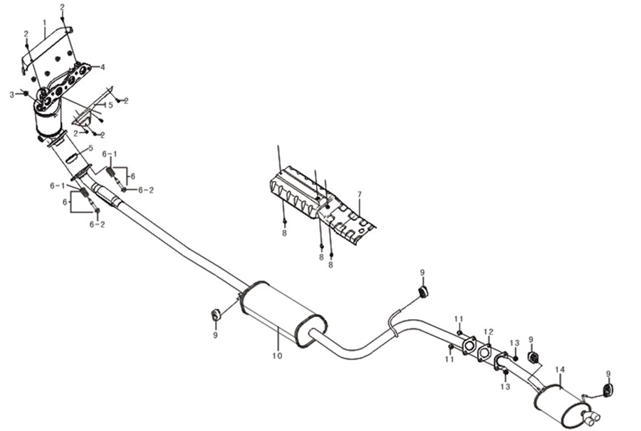scheme for выхлопная система