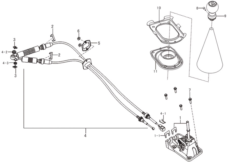 scheme for тросы переключения передач