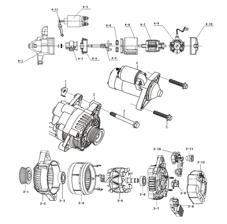 scheme for стартер и генератор