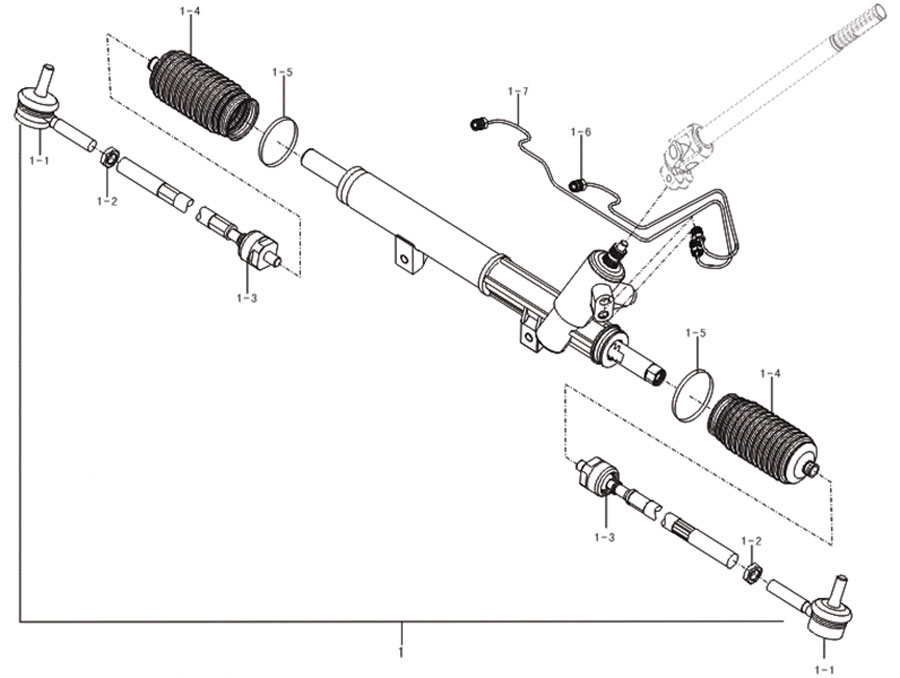 scheme for рейка рулевая