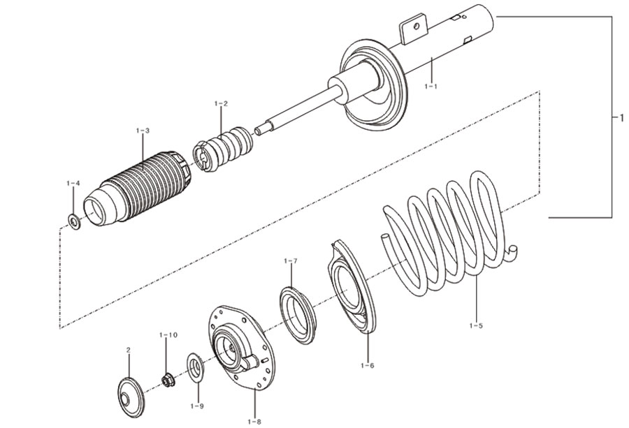 scheme for передний амортизатор
