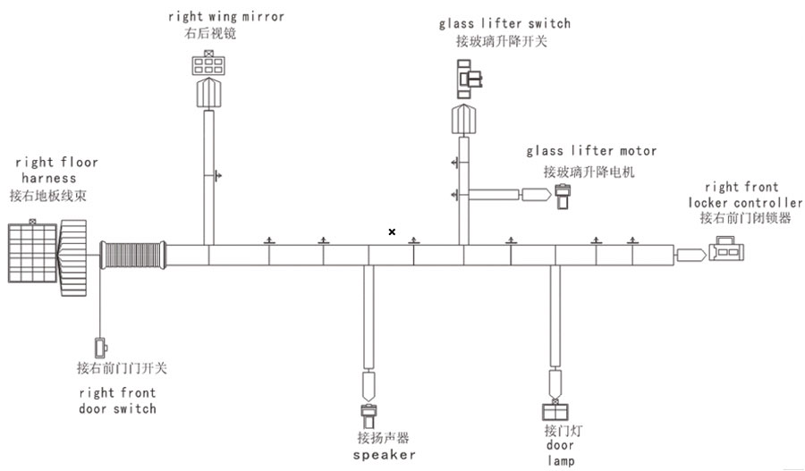 scheme for кабель правой двери