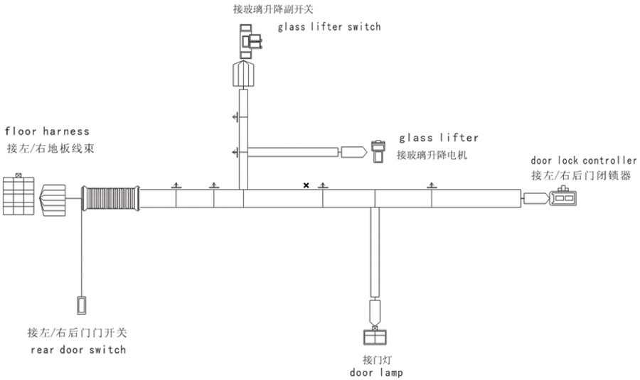 scheme for кабель задней двери