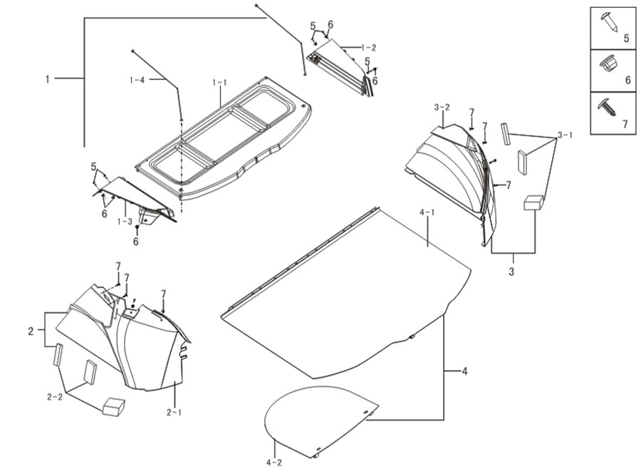 scheme for панели багажного отсека