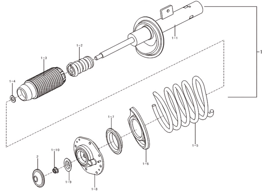 scheme for передний амортизатор