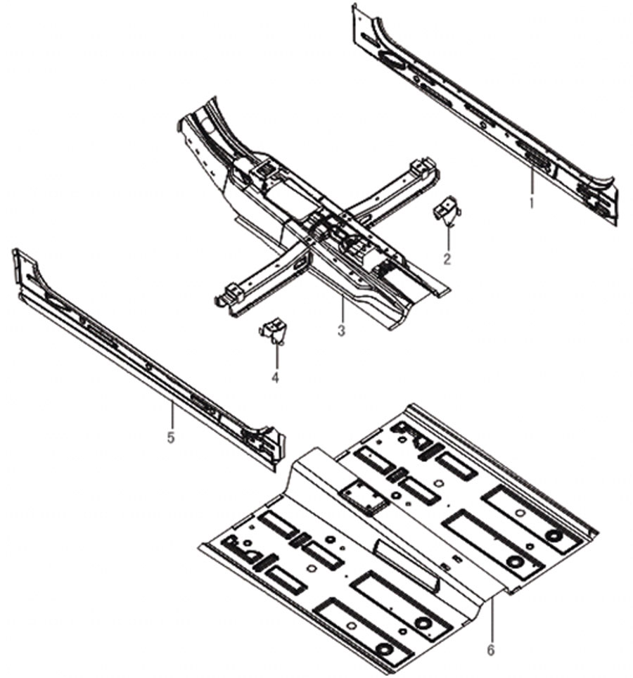 scheme for панели пола, передняя часть