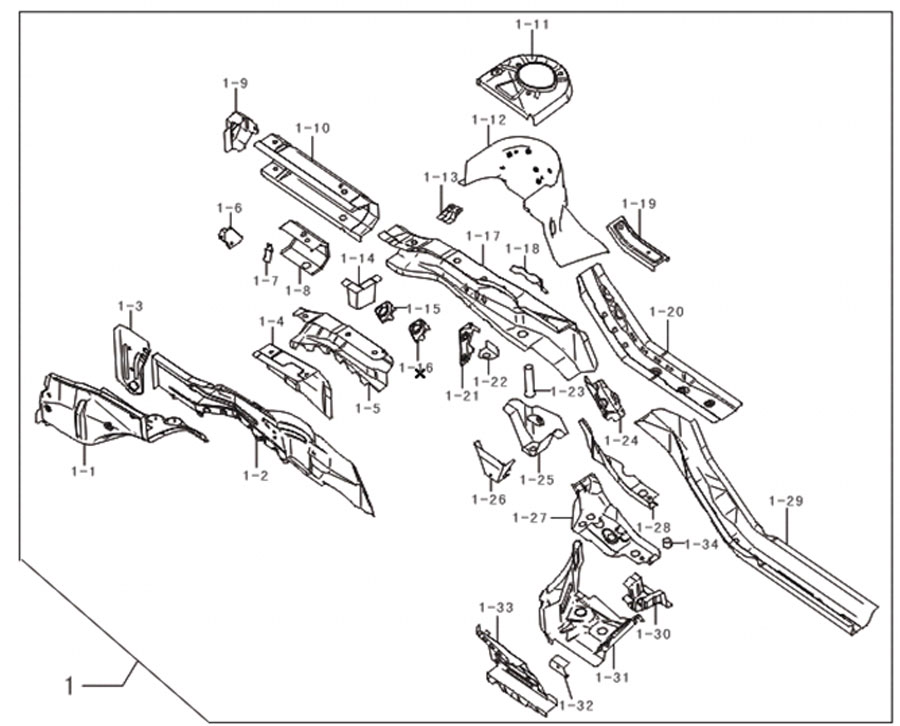 scheme for передний левый лонжерон