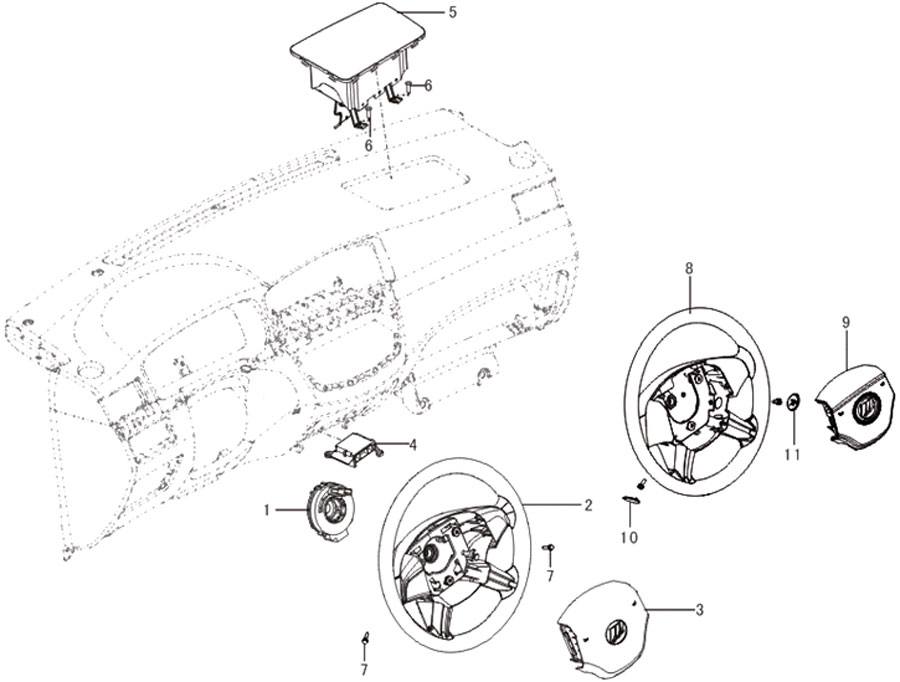 scheme for рулевое колесо и AIRBAG