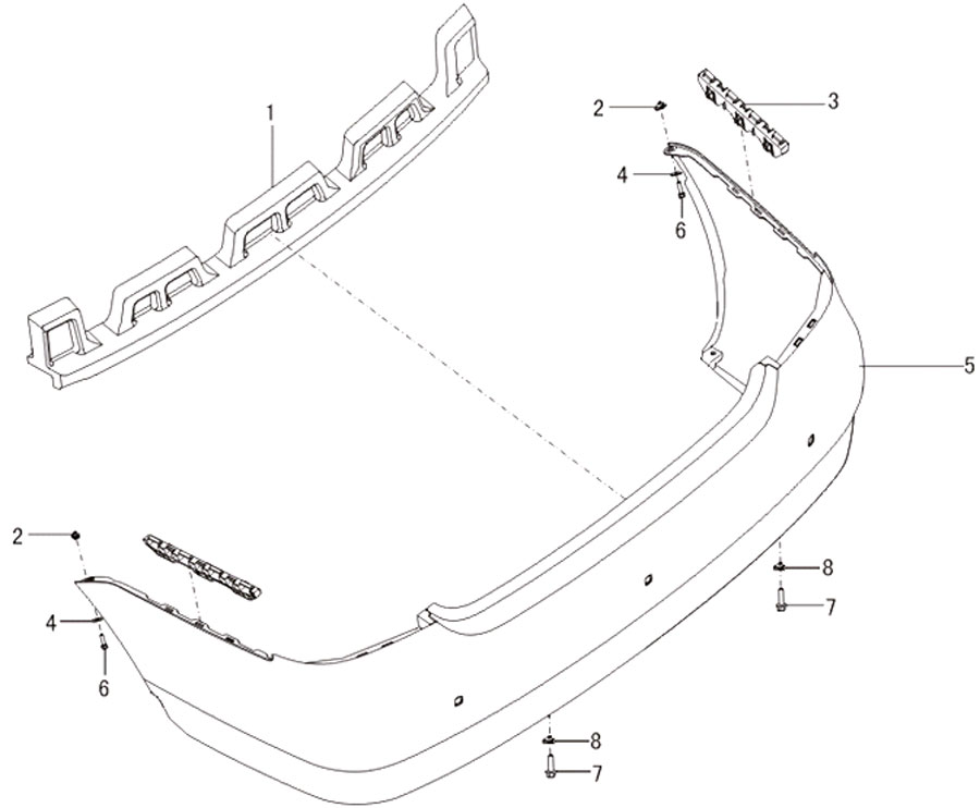 scheme for задний бампер, кронштейны